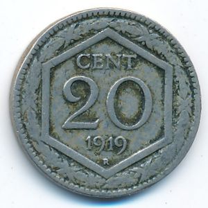 Италия, 20 чентезимо (1919 г.)