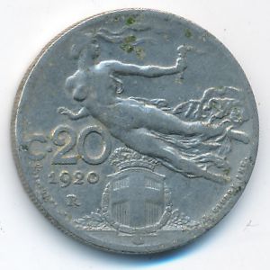 Италия, 20 чентезимо (1920 г.)