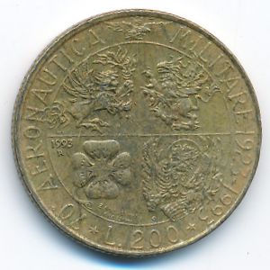 Италия, 200 лир (1993 г.)