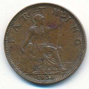 Великобритания, 1 фартинг (1936 г.)
