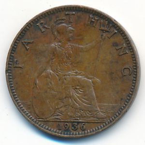 Великобритания, 1 фартинг (1936 г.)