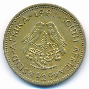 ЮАР, 1/2 цента (1961 г.)