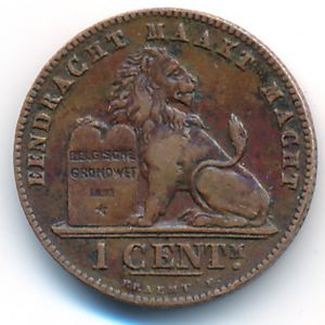 Belgium, 1 centime, 1894