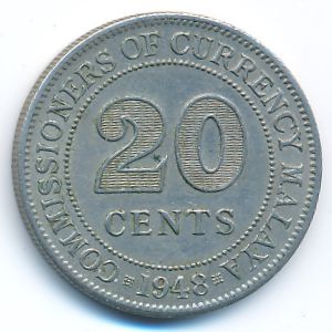 Малайя, 20 центов (1948 г.)