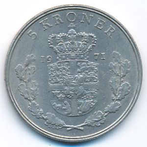 Denmark, 5 kroner, 1971