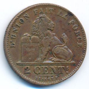 Belgium, 2 centimes, 1912