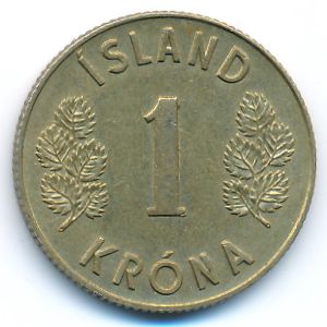 Iceland, 1 krona, 1973