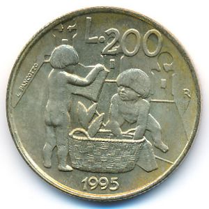 San Marino, 200 lire, 1995