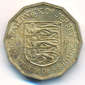 Jersey, 1/4 shilling, 1966