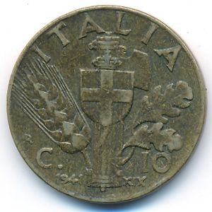 Италия, 10 чентезимо (1941 г.)