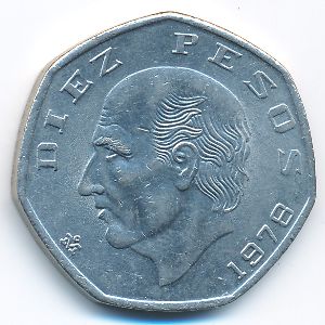 Mexico, 10 pesos, 1978