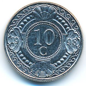 Антильские острова, 10 центов (1998 г.)
