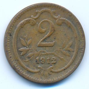 Австрия, 2 геллера (1912 г.)