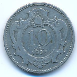 Austria, 10 heller, 1895