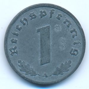 Nazi Germany, 1 reichspfennig, 1943