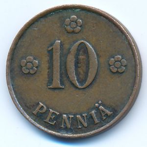 Finland, 10 pennia, 1929