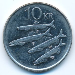 Iceland, 10 kronur, 1996