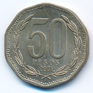 Чили, 50 песо (2001 г.)