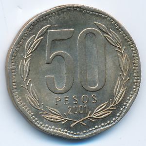 Chile, 50 pesos, 2001