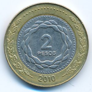 Аргентина, 2 песо (2010 г.)