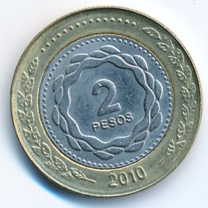 Аргентина, 2 песо (2010 г.)
