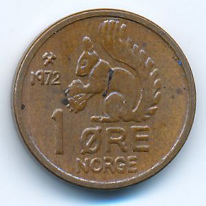 Норвегия, 1 эре (1972 г.)
