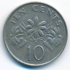 Singapore, 10 cents, 1989
