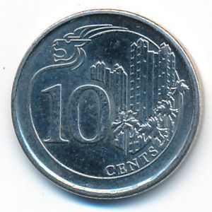 Сингапур, 10 центов (2016 г.)