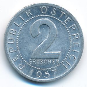 Austria, 2 groschen, 1957