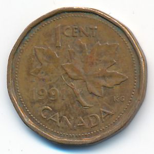 Канада, 1 цент (1991 г.)