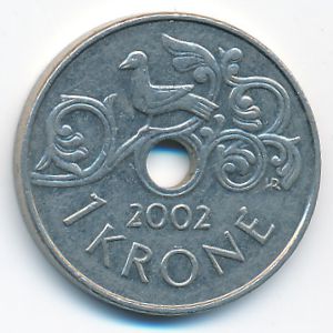Norway, 1 krone, 2002