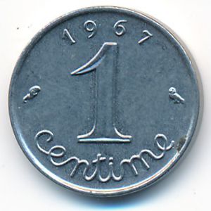 Франция, 1 сентим (1967 г.)
