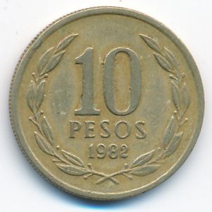Чили, 10 песо (1982 г.)