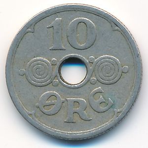 Denmark, 10 ore, 1926