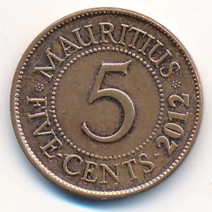 Маврикий, 5 центов (2012 г.)