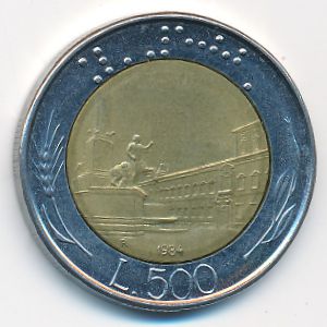 Italy, 500 lire, 1984