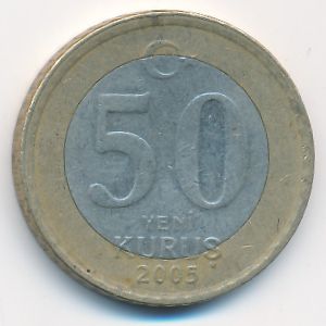 Turkey, 50 new kurus, 2005