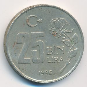 Turkey, 25000 lira, 1996
