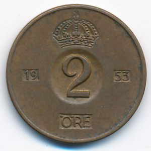 Швеция, 2 эре (1953 г.)