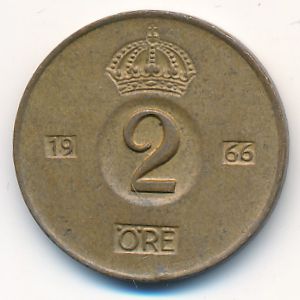 Швеция, 2 эре (1966 г.)
