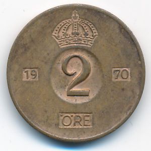 Швеция, 2 эре (1970 г.)