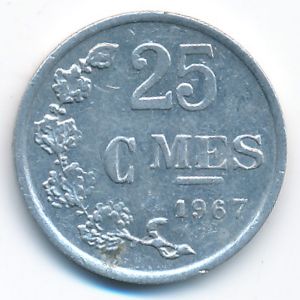 Luxemburg, 25 centimes, 1967