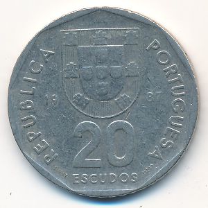 Portugal, 20 escudos, 1987