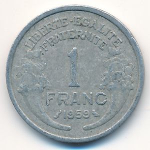 Франция, 1 франк (1959 г.)