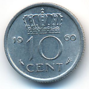 Netherlands, 10 cents, 1960