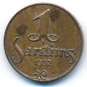 Латвия, 1 сантим (1932 г.)