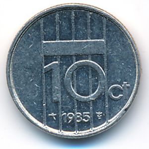Нидерланды, 10 центов (1985 г.)