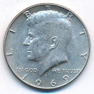 USA, 1/2 dollar, 1969
