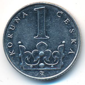 Czech, 1 koruna, 1993