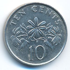 Singapore, 10 cents, 1985